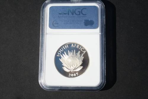 2007 SILVER R1 MANDELA COIN NGC GRADED PF 69 UC